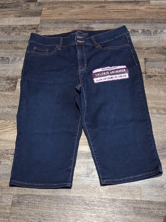Gloria Vanderbilt Pants - Gloria Vanderbilt Dark Blue Denim Valerie Skimmer Capri Shorts